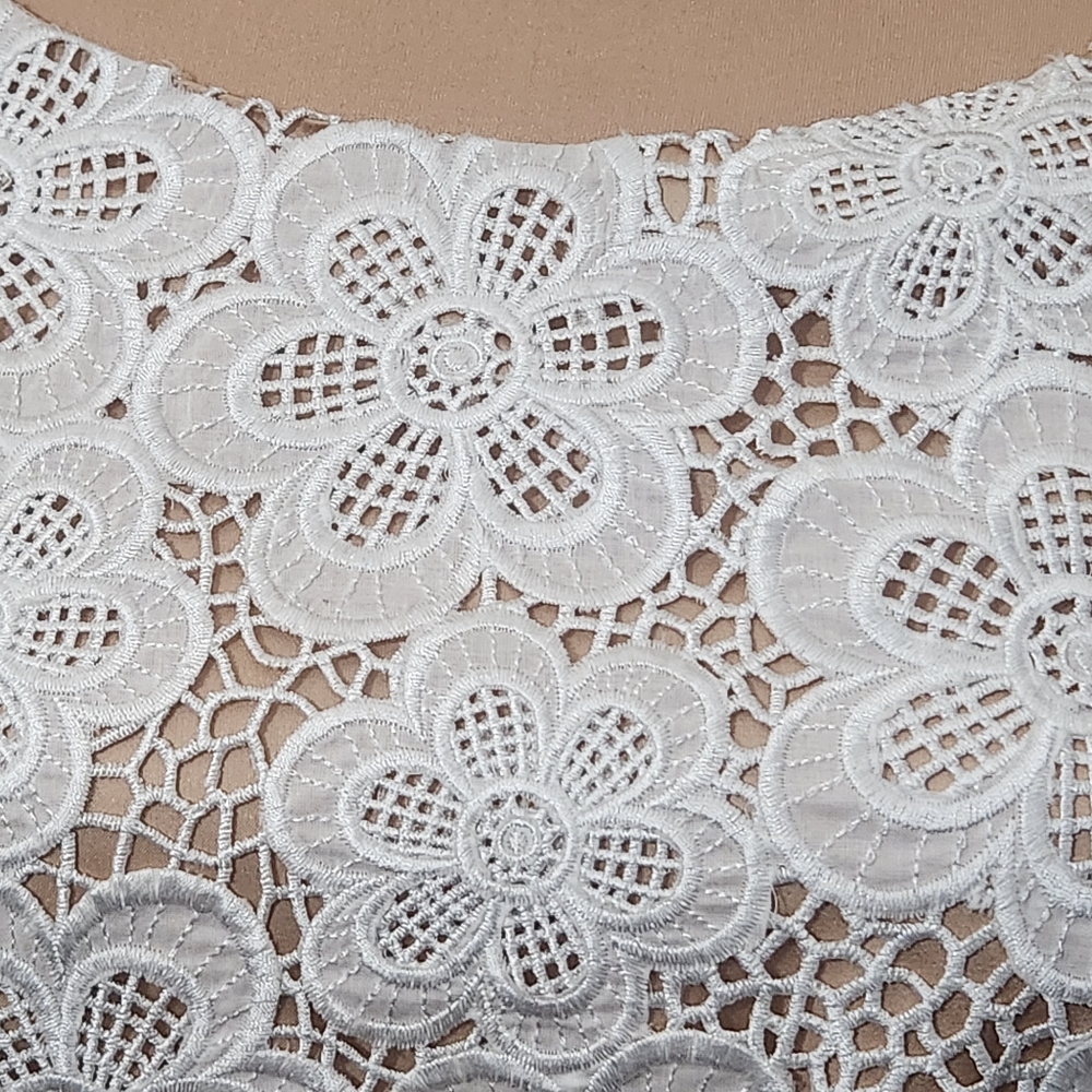 LUISA SPAGNOLI Guipure Floral Lace Mini Dress - Size 6 - 42 Italia - Picture 4 of 12